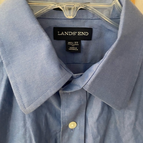 Lot 3 Lands End Nautica Van Heusen Blue Green Plaid Button Up Shirt Men's 16/33 - Picture 2 of 5